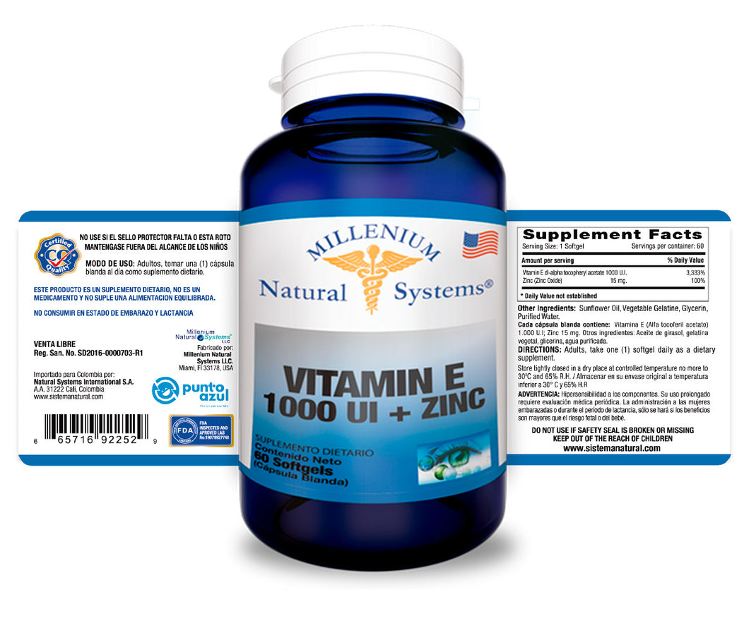 Vitamin E 1000 IU + Zinc